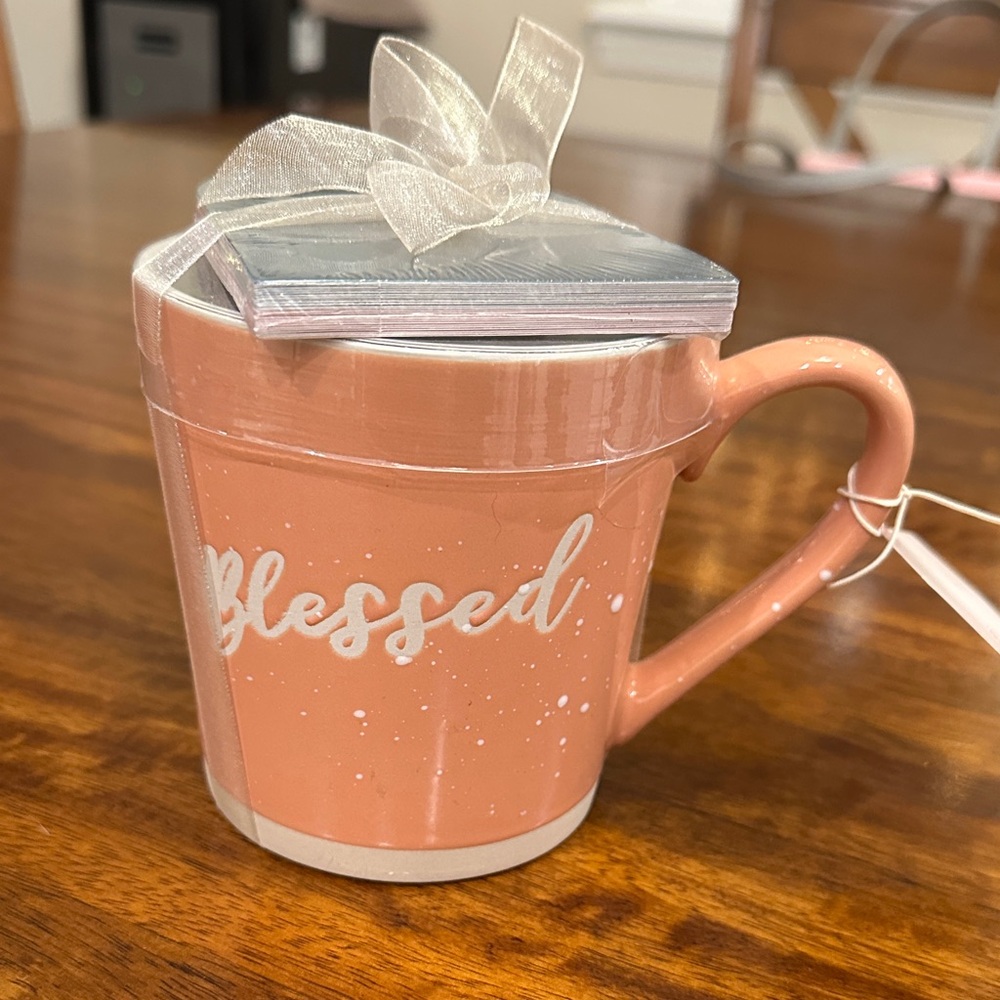 Blessed Pink Mug with Ribbon